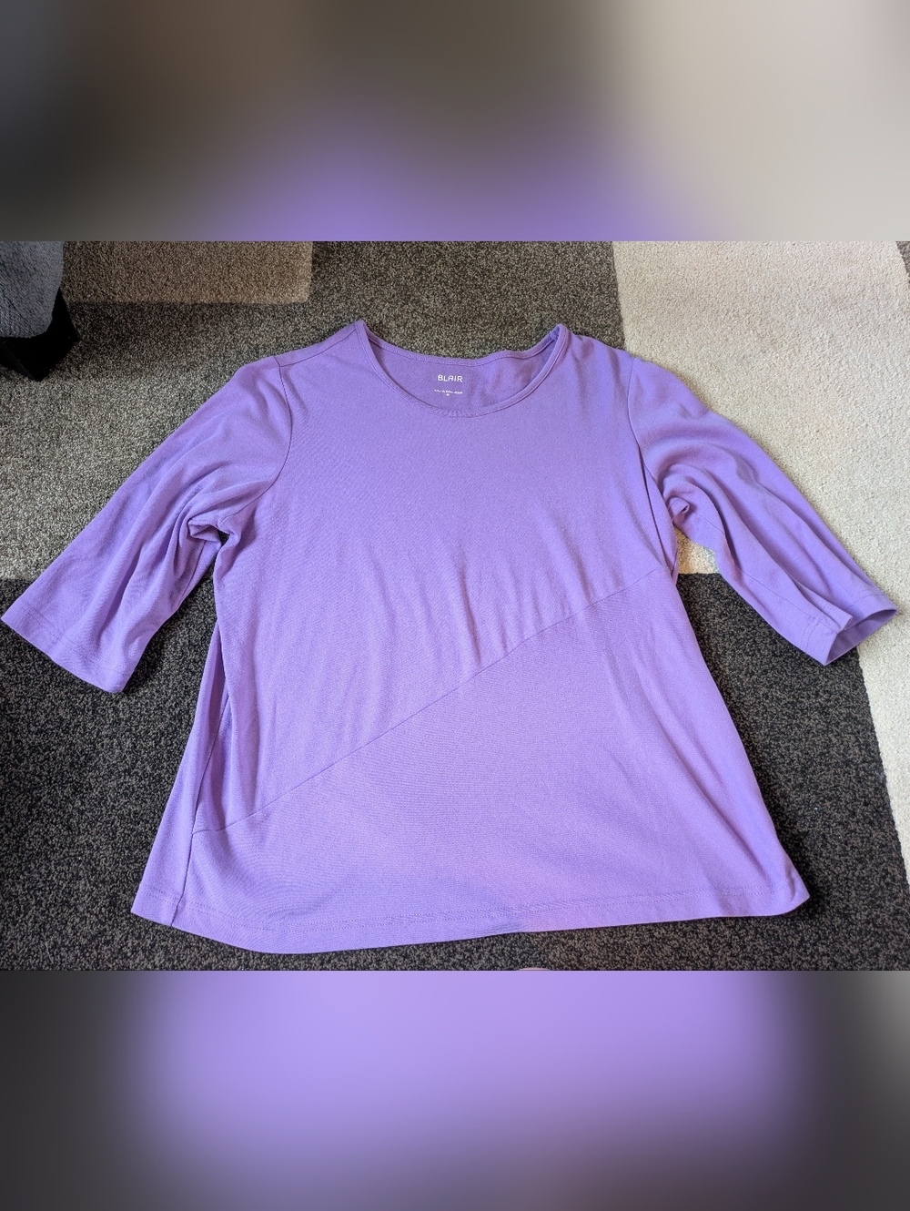 Purple Block Scoop Neck Shirt